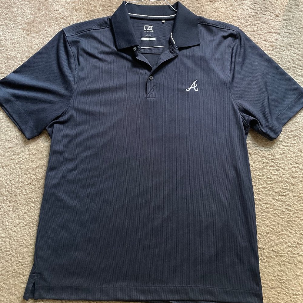 Atlanta Braves Cutter & Buck Polo - Navy, Large